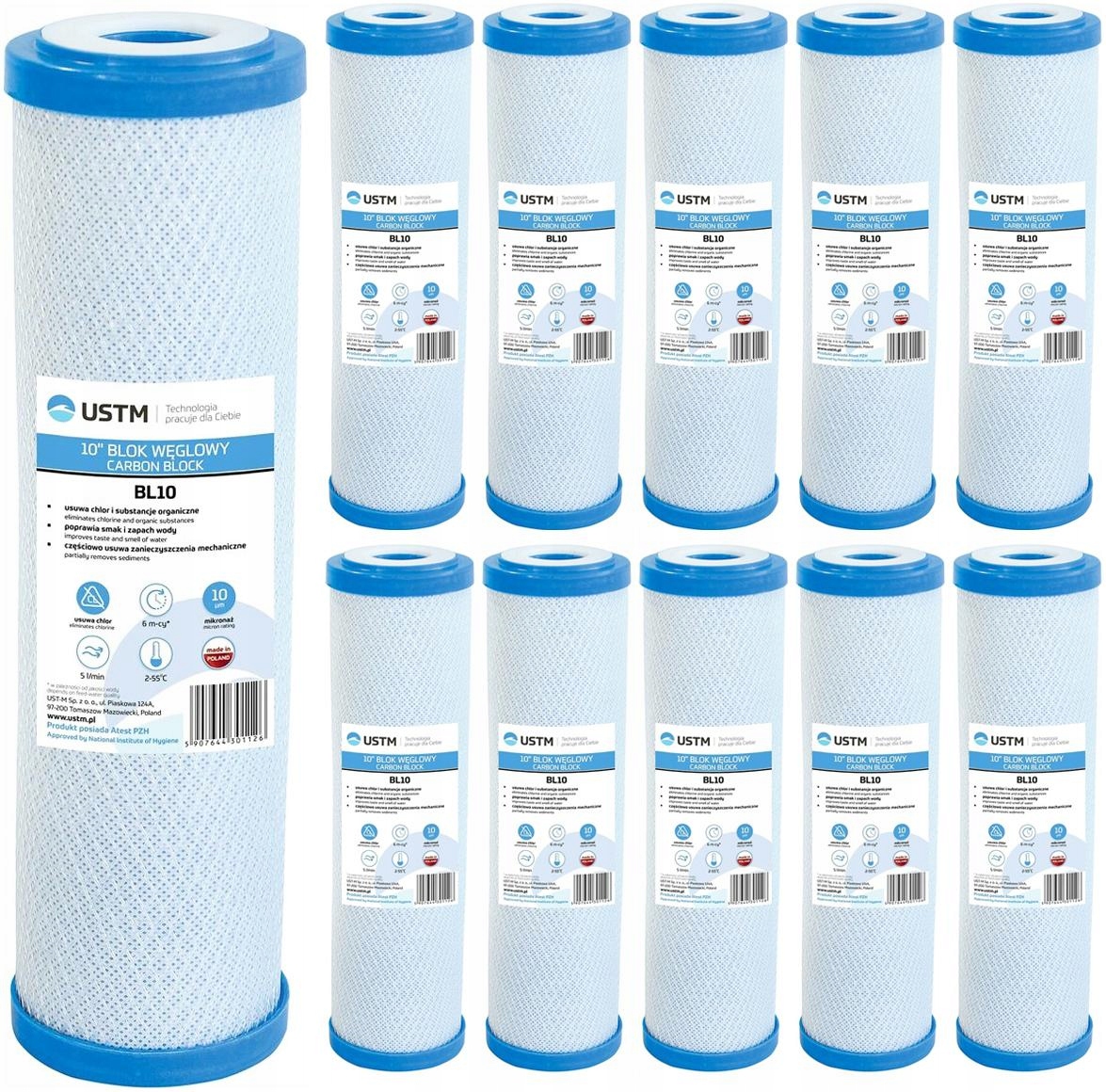 

Filtr Do Wody 10' Wkład Blok Węglowy BL10 Ustm x10