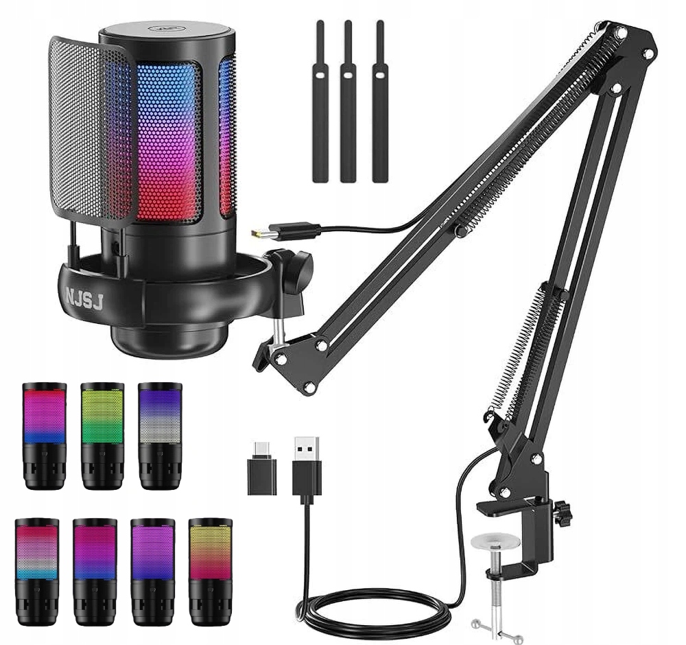 Studiový Mikrofon Herní Kondenzátorový Jack S Nastavitelným Ramenem A Filtrem