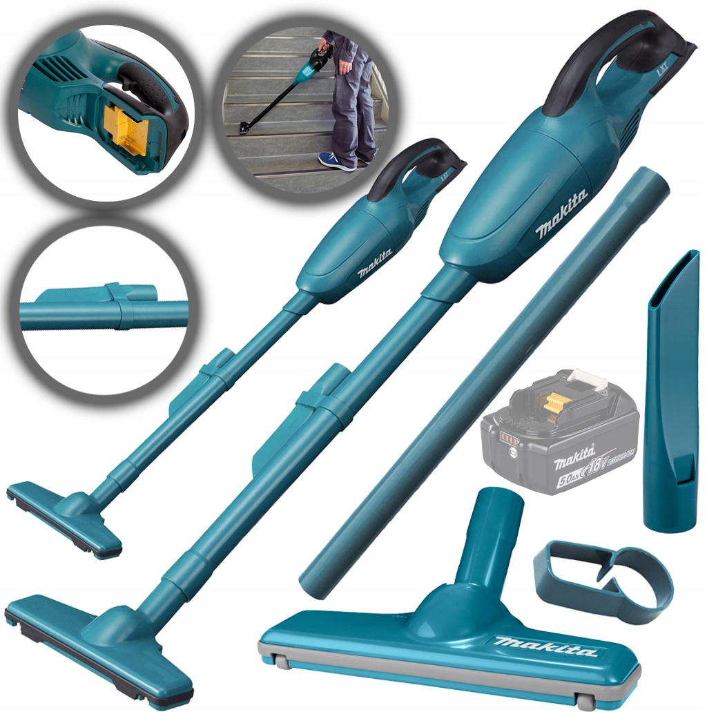 Akumulátorový vertikálny vysávač Makita Lxt 18V DCL180Z Blue modrý