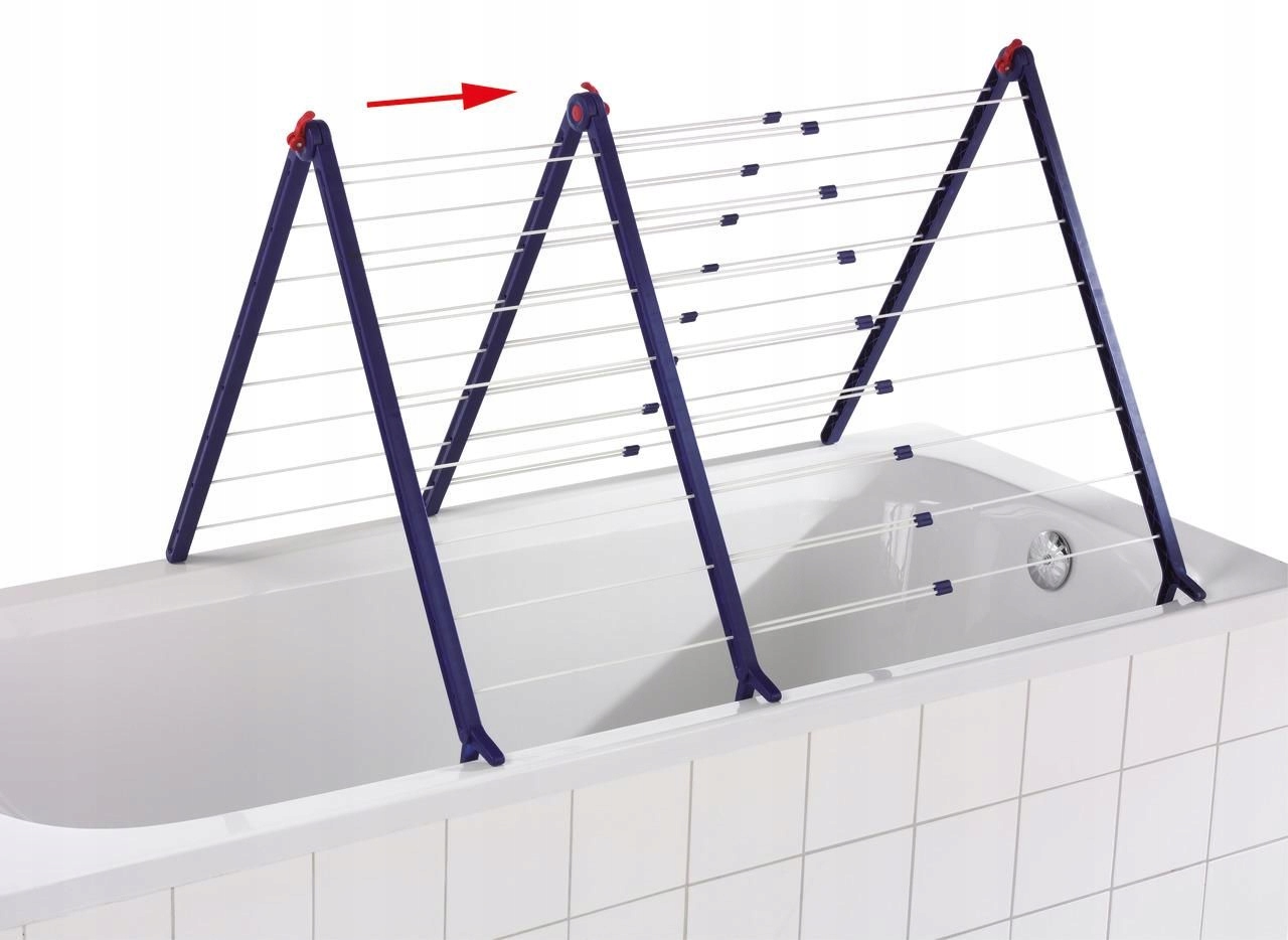 Levně Sušák na prádlo nad vanou, nastavitelný v rozmezí 68 až 124 cm