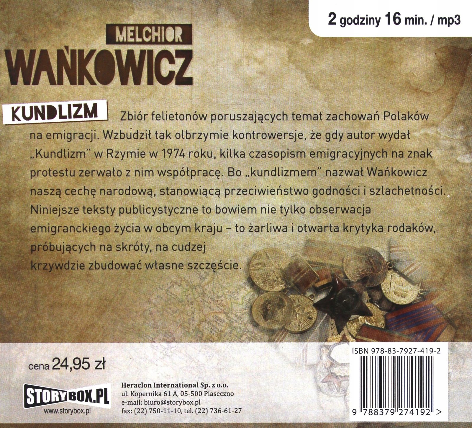 KUNDLIZM - MELCHIOR WAŃKOWICZ (AUDIOBOOK) Stan opakowania oryginalne