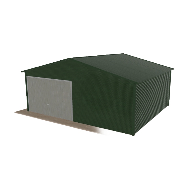 Plechová garáž 6x5 m jednopolohová, dvouspádová, zelená