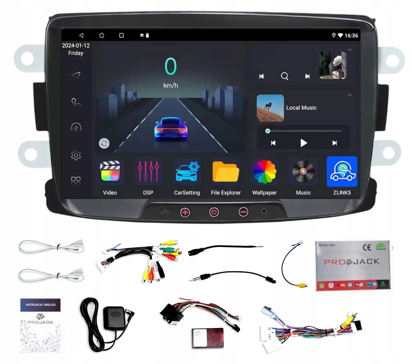 Rádio Navigácia Gps Android Dacia Duster 2012-2021 Bt Carplay 4GB 64GB