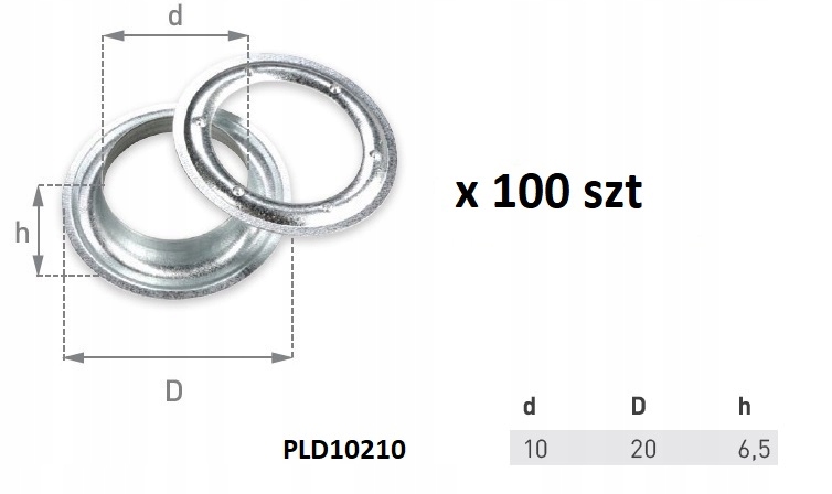 

Oczko do plandeki oczka plandeki fi 10 100 szt