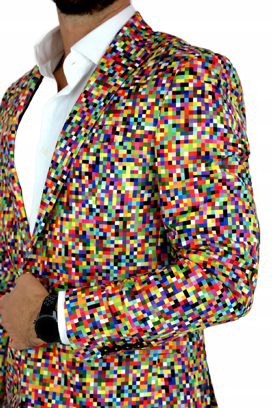 GIOVANNI PERA Marynarka męska D608 PIKSELE kolorowa, imprezowa 50 M