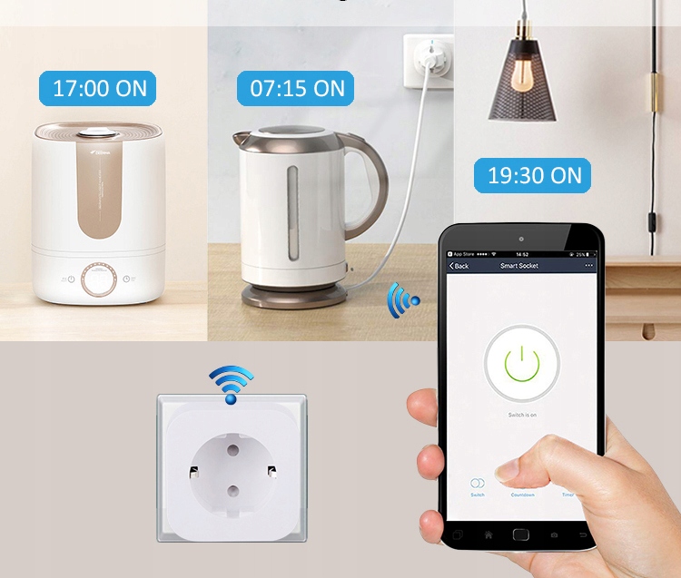 PROGRAMATOR CZASOWY INTELIGENTNE GNIAZDKO SMART WIFI TUYA KONTAKT WATOMIERZ Stan opakowania oryginalne