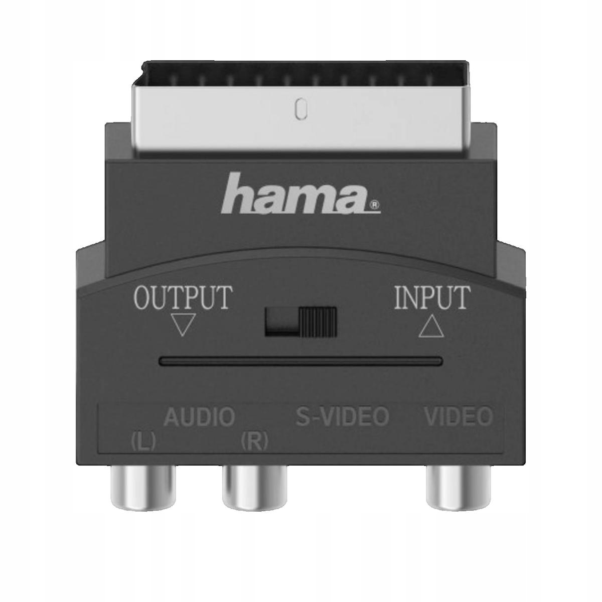 Adapter wideo Hama 00205268 czarny S-VHS RCA SCART