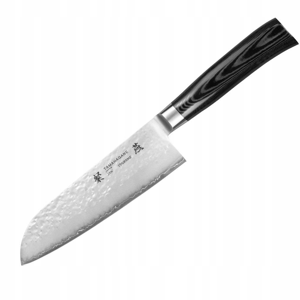 Tamahagane Tsubame Black VG-5 Japonský kuchynský nôž Santoku 61 Hrc 17,5 cm