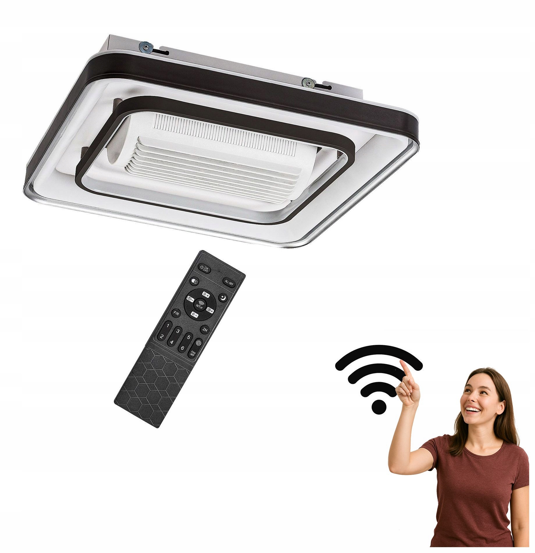 Stropná lampa s ventilátorom 50W WiFi Led ventilátor s diaľkovým ovládaním Aire