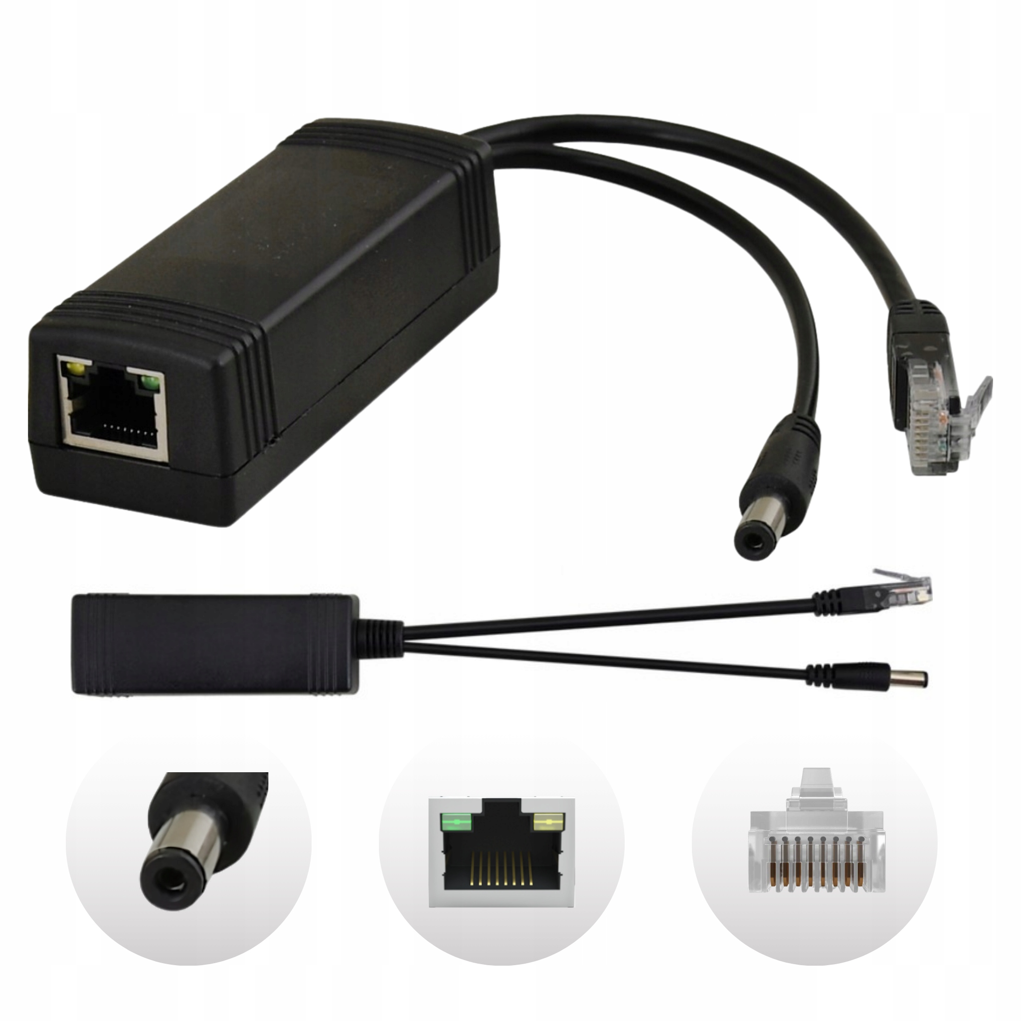 Splitter PoE Pulsar SP-POE12 802.3af 48V na 12V DC 5,5/2,1