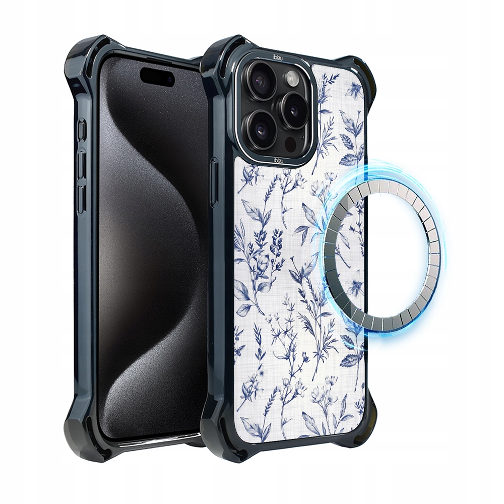 Pouzdro pro iPhone 15 Pro Ibizu DropGuard Ultra s MagSafe, Azurové šeptání