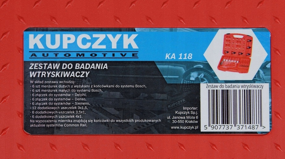 Tester do wtryskiwaczy przelewow Common Rail KA118 Weight with packaging 1 kg