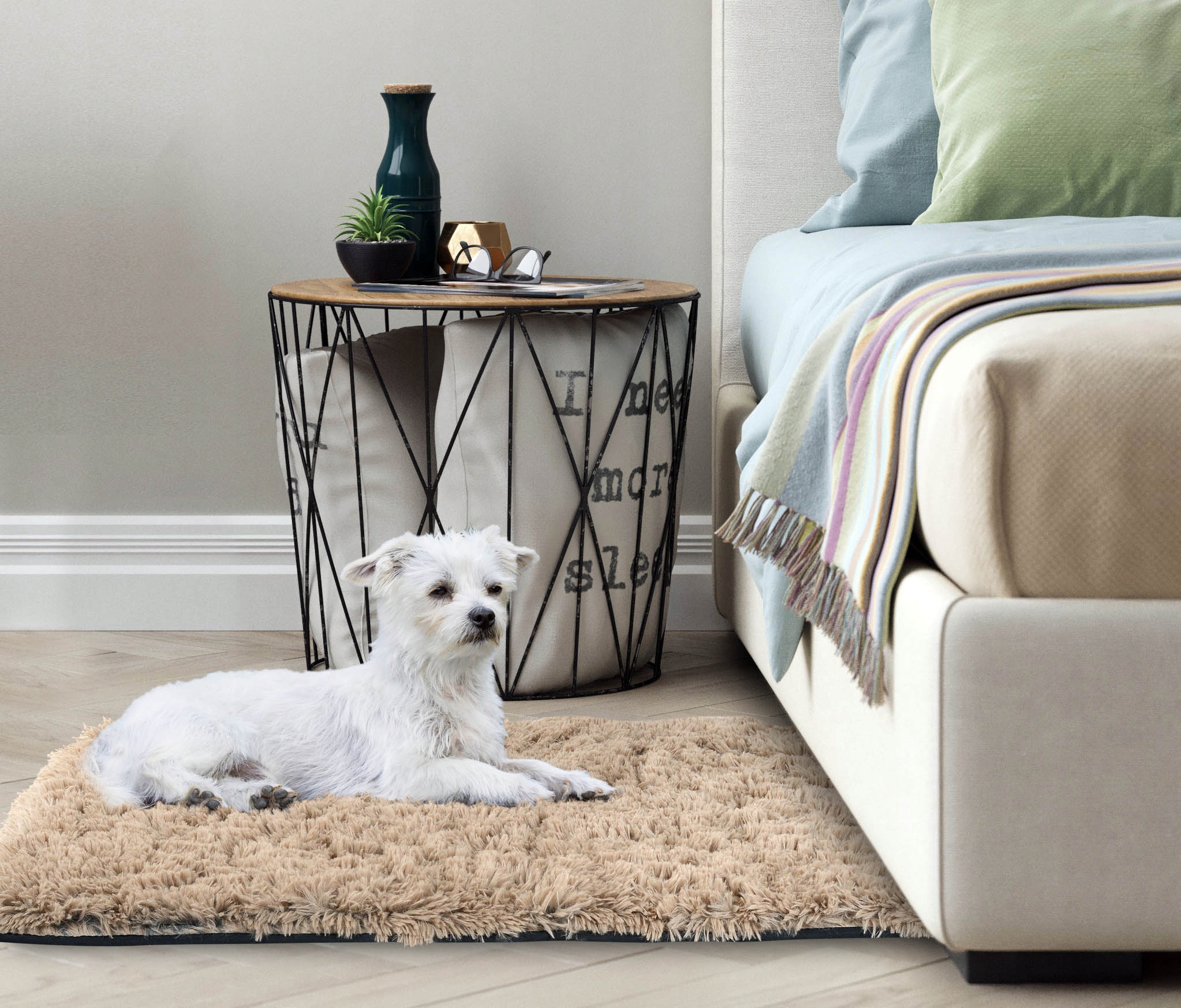 DYWAN SHAGGY ANTYSLIP 80x160 cm BEŻOWY Marka inna