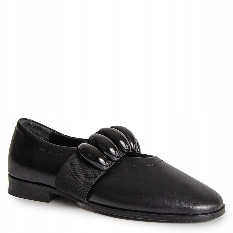 Boccato 728.826 Černé Kožené Baleríny S Ozdobným Páskem 37