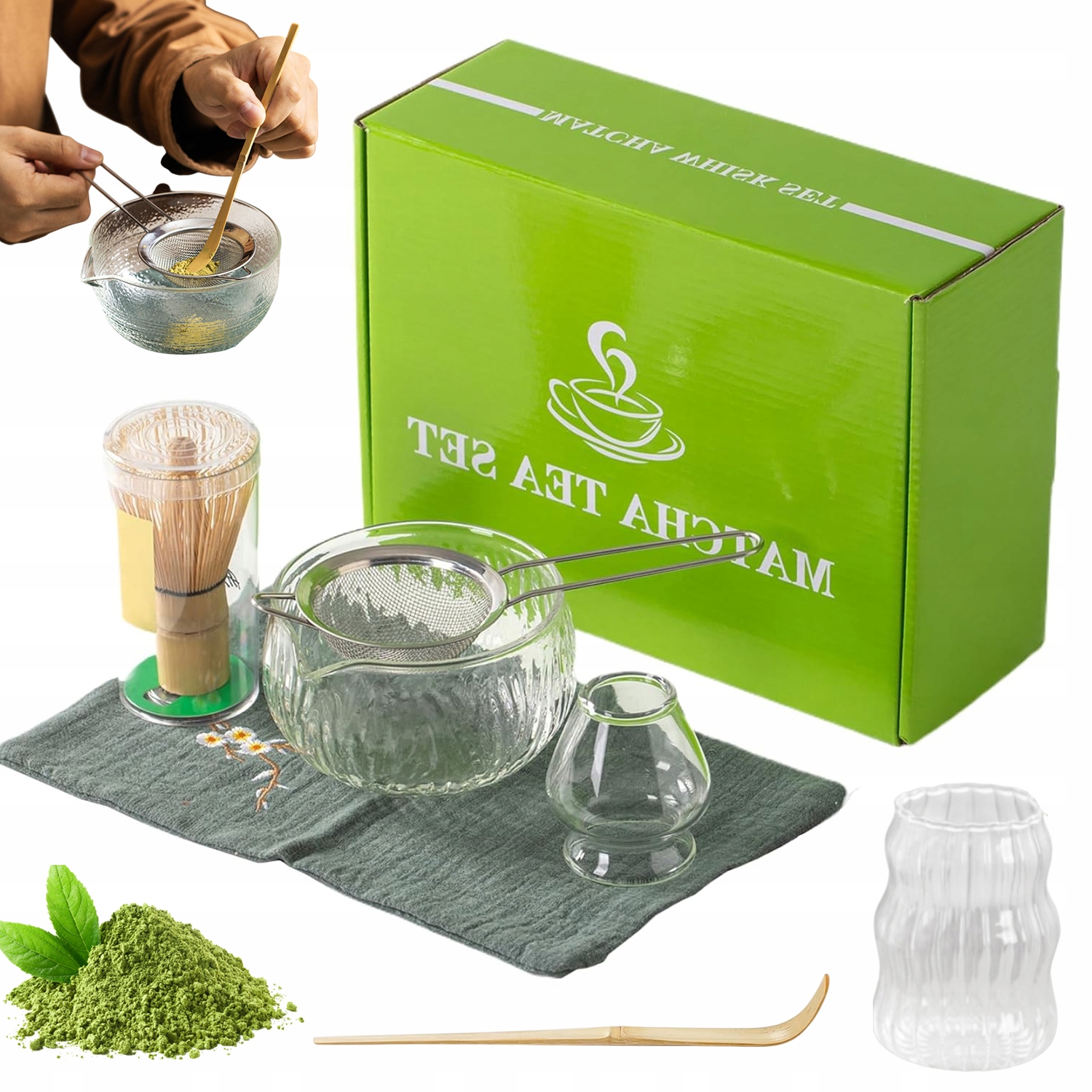 Levně Dárková Sada Na Čaj Matcha Jednoduchost Ideální Dárek 7KS Jednoduchost