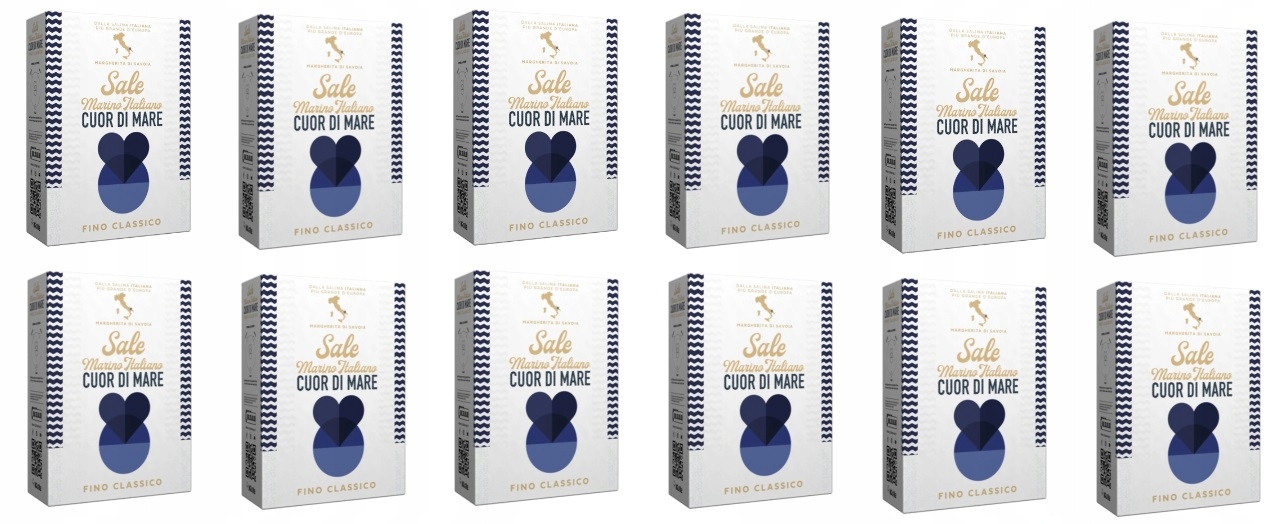 Levně 12 x 1 kg Cuor DI Mare Sůl bez jódu jemná Karton