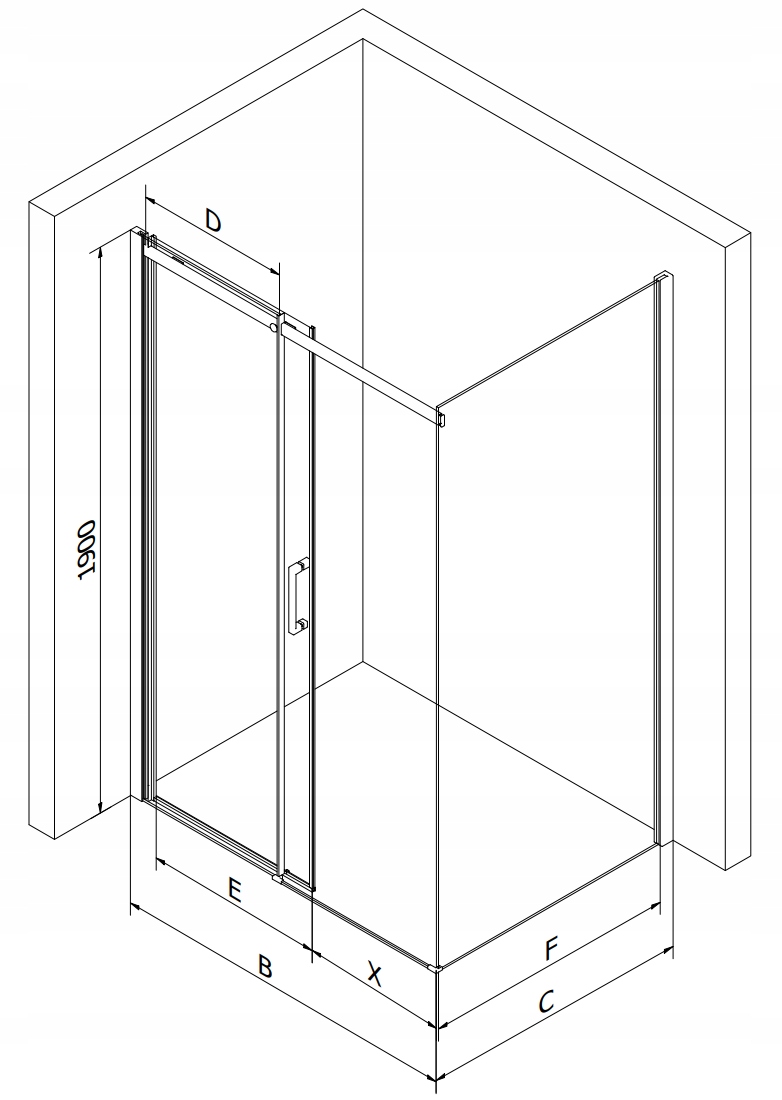 MEXEN OMEGA KABINA PRYSZNICOWA 140 x 100 cm BLACK Linia Omega
