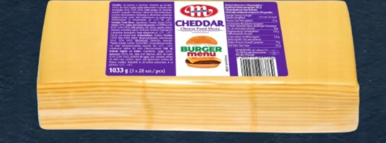 Levně Mlekovita Burger Cheddar Tavený sýr v plátcích 1033 g (3 x 28 kusů)