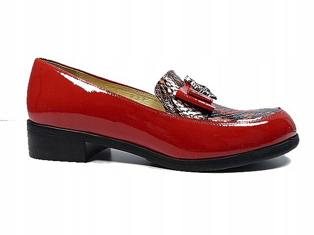 červené dámské pohodlné kožené polobotky Luca 37