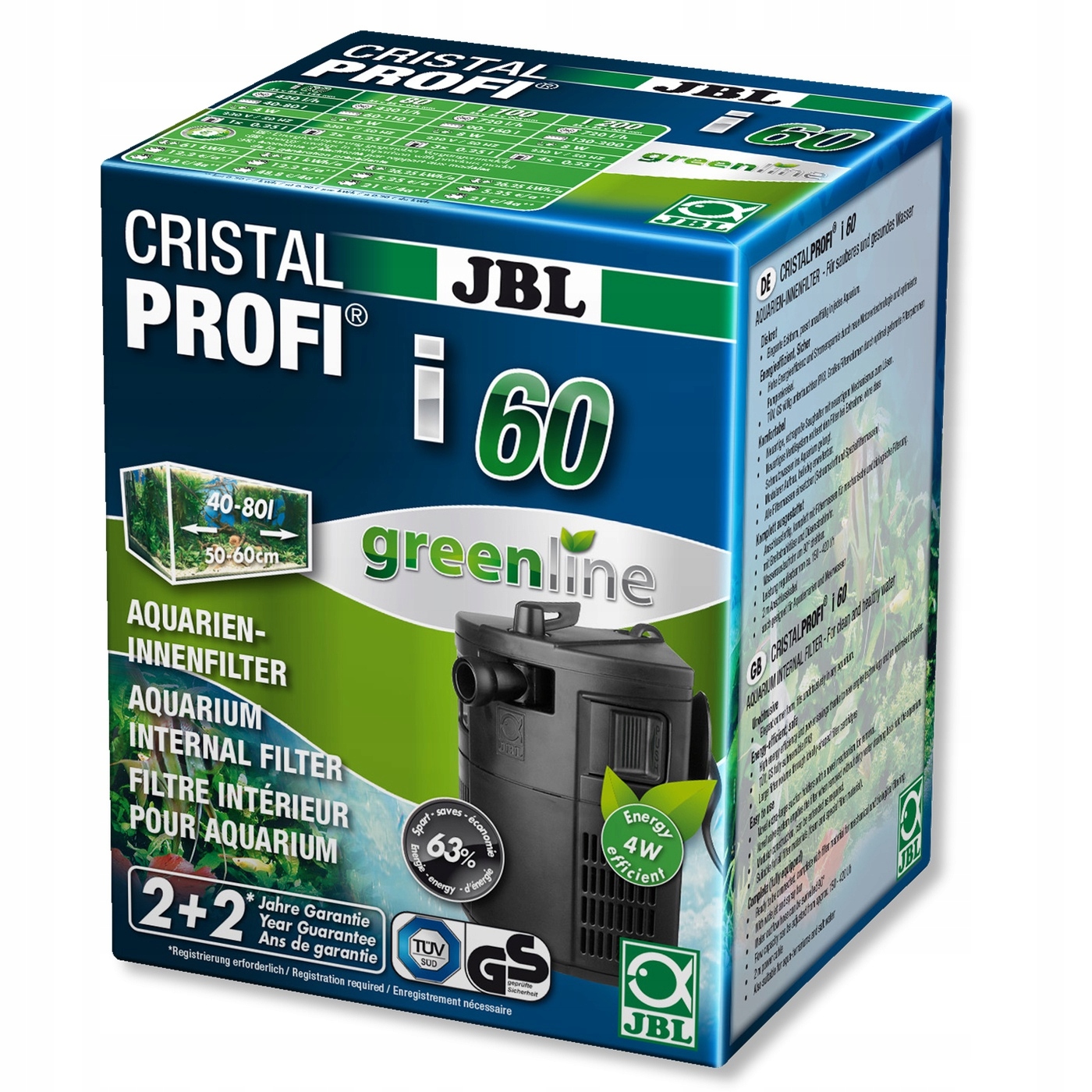 Levně Vnitřní filtr Jbl Cristalprofi i60 biologický, mechanický Popis
