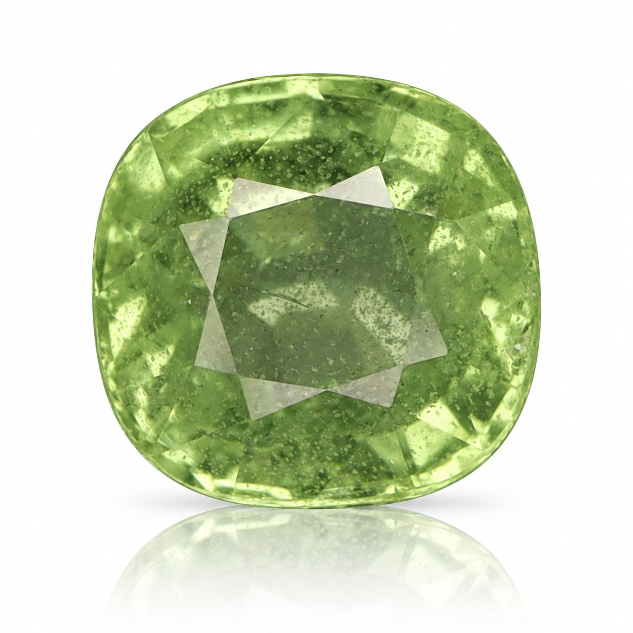 Přírodní granát Tsavorit 2.03 ct Cushion Tanzania I1 certifikát Wbd