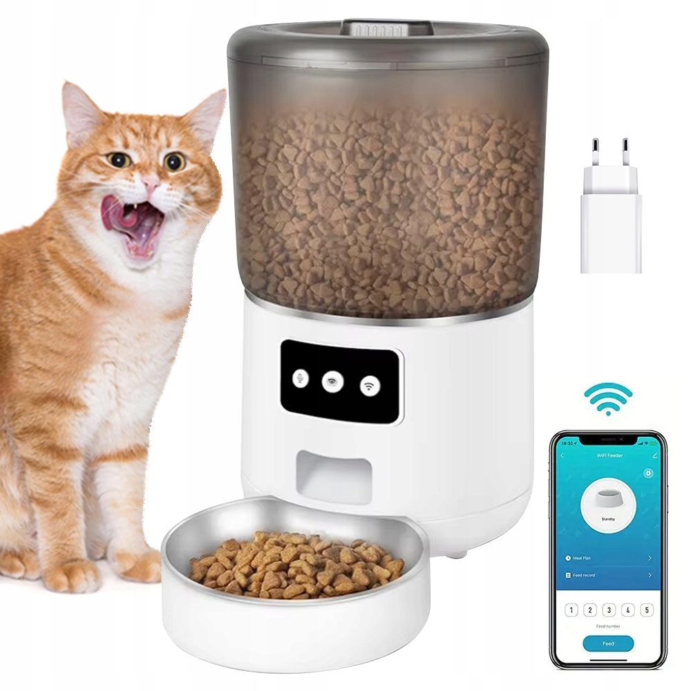 Levně 4 L Zásobník, Miska, Automatické Inteligentní Krmítko Pro Psy A Kočky, Časovač