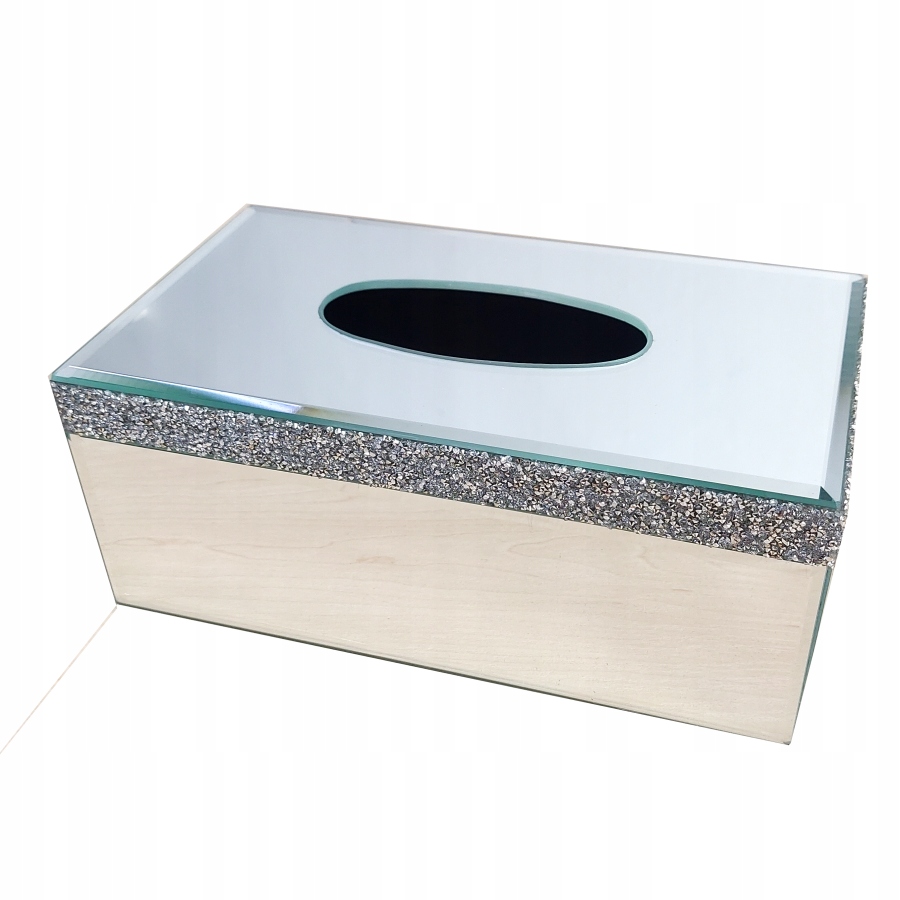 Zásobník na kapesníky krabička na ubrousky skleněný glamour zirkony