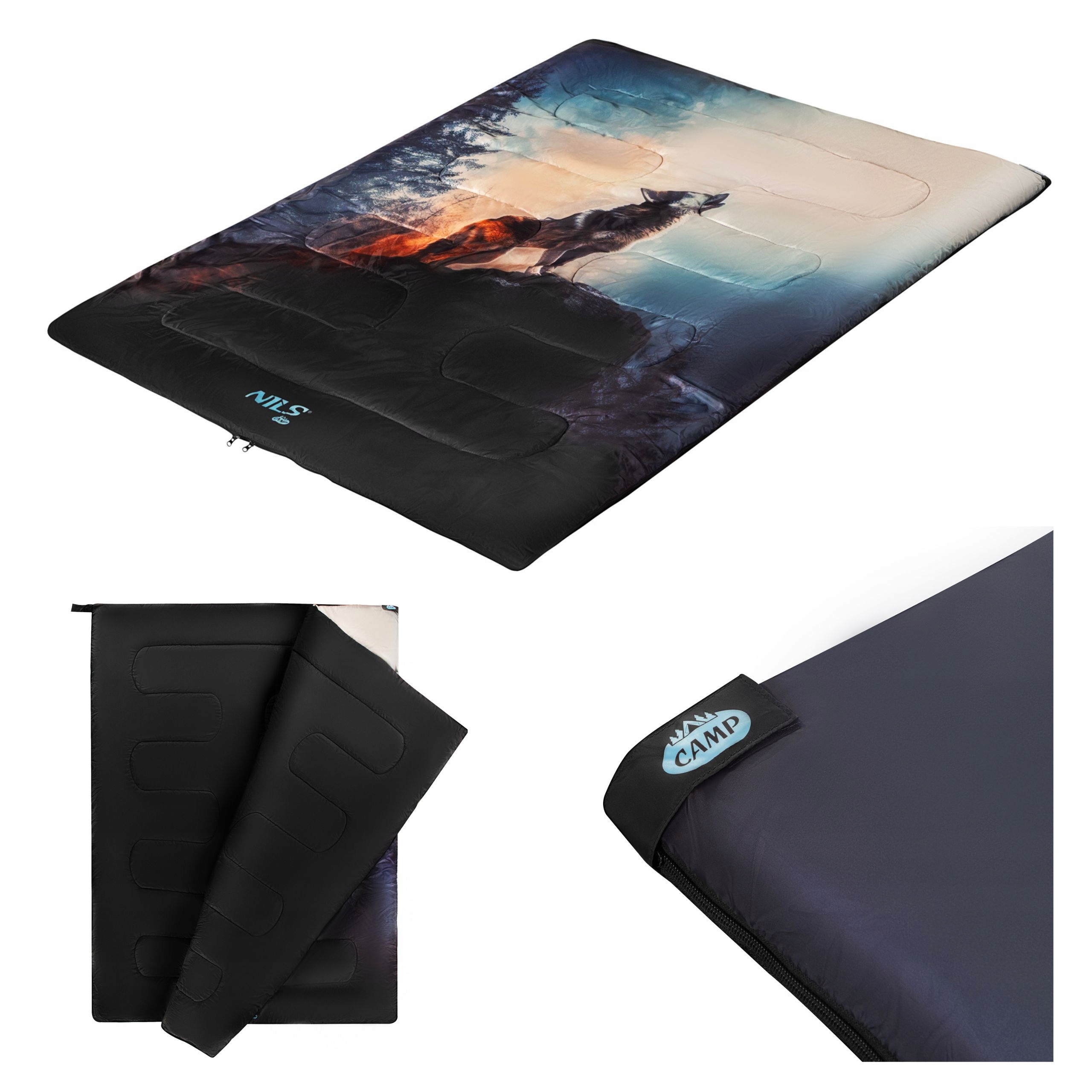 Trvanlivý turistický spací pytel 3v1 pro kempování v bivaku pod stan Nils Camp 200x140