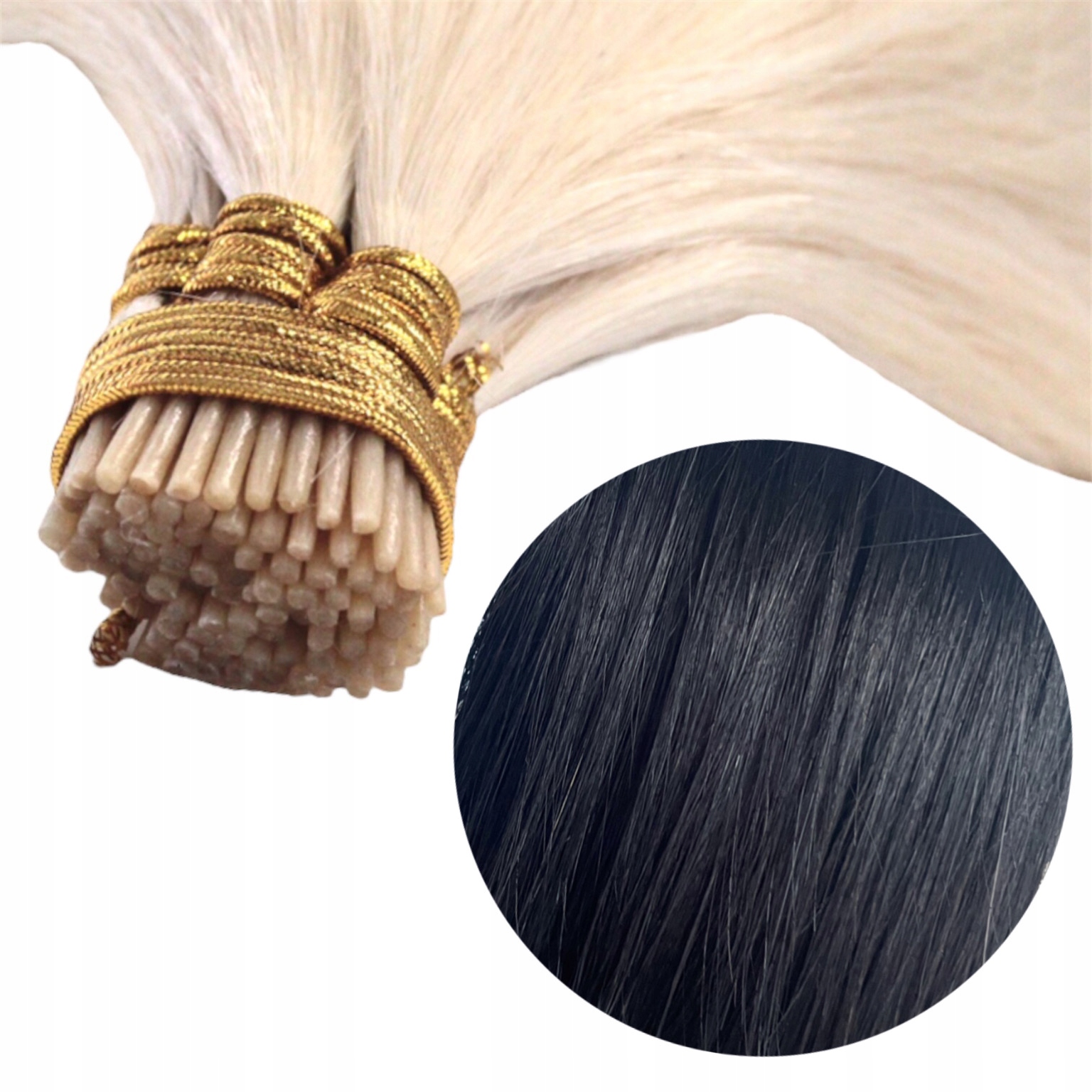 Příčesek Do Vlasů Přírodní Pásek 50 cm kroužky #1