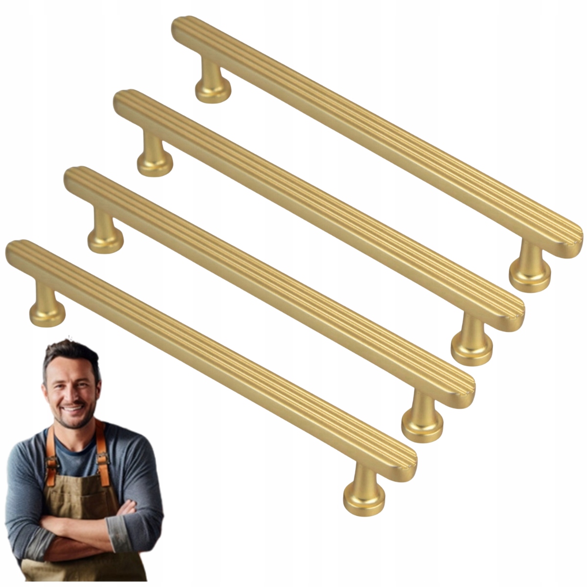 Nábytkový držiak do zásuvky skrinky Eltin 160 mm Radełko, zlatý mat, 4ks