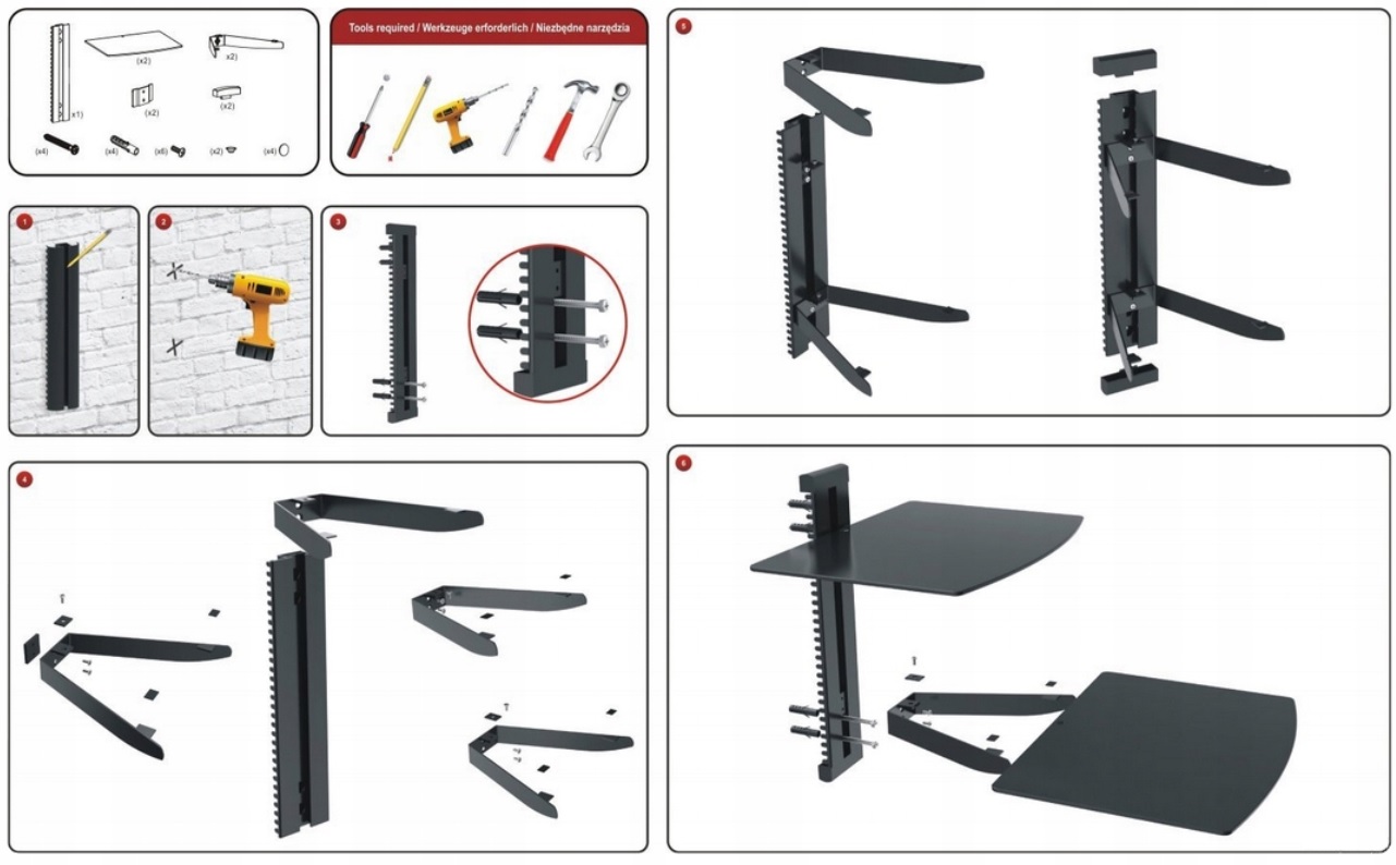 UCHWYT POD TELEWIZOR PÓŁKA SZKLANA KONSOLA DEKODER Marka Opticum