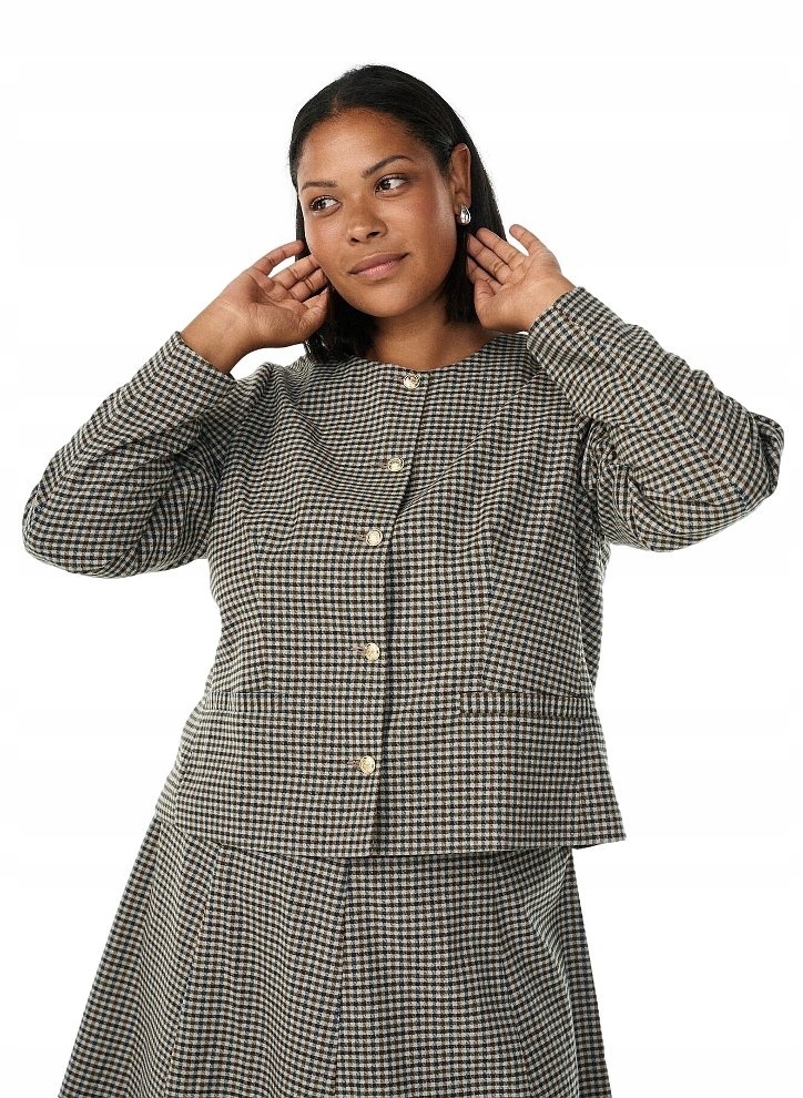 Zizzi Elegantní Krátká Bunda Knoflíky 225A 52