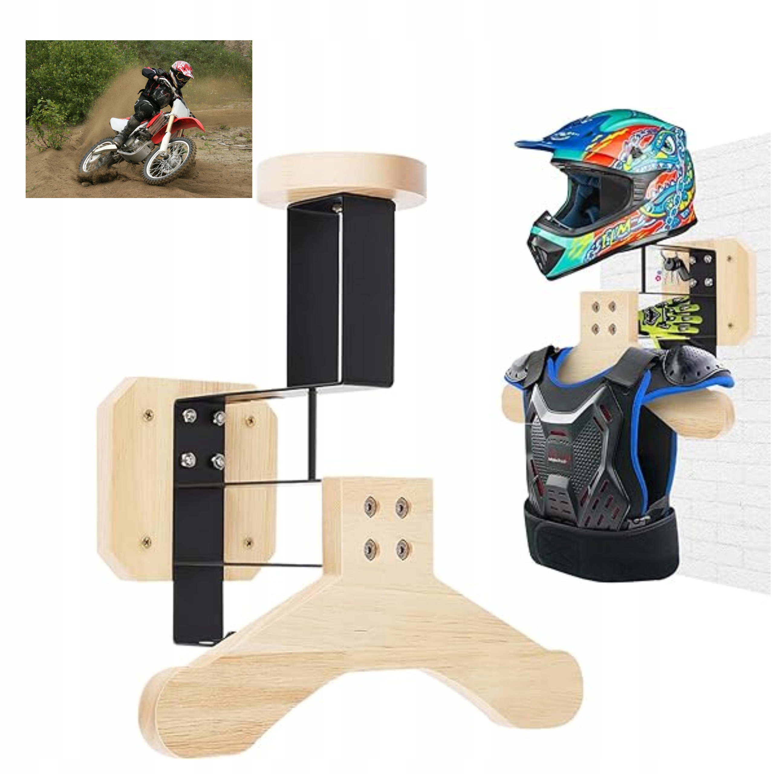 Wieszak Ścienny Na Kask Motocyklowy Kurtkę Odzież Midingchai 40KG