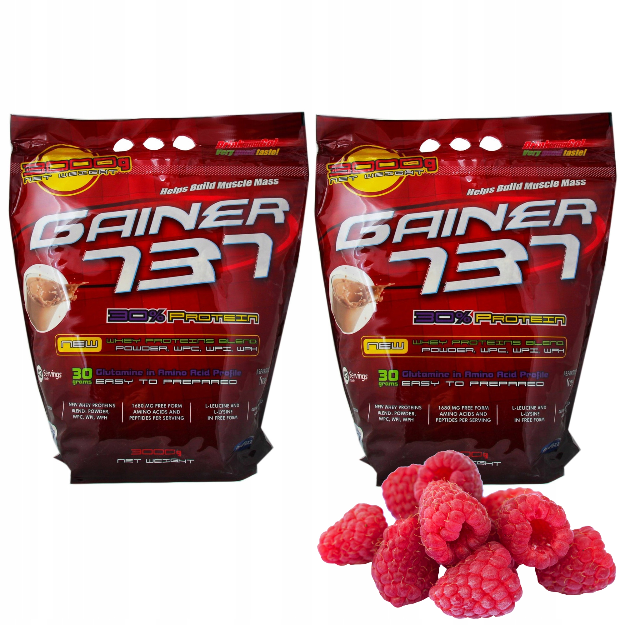 2x Gainer 737 3000g Megabol 3 Mass Malina