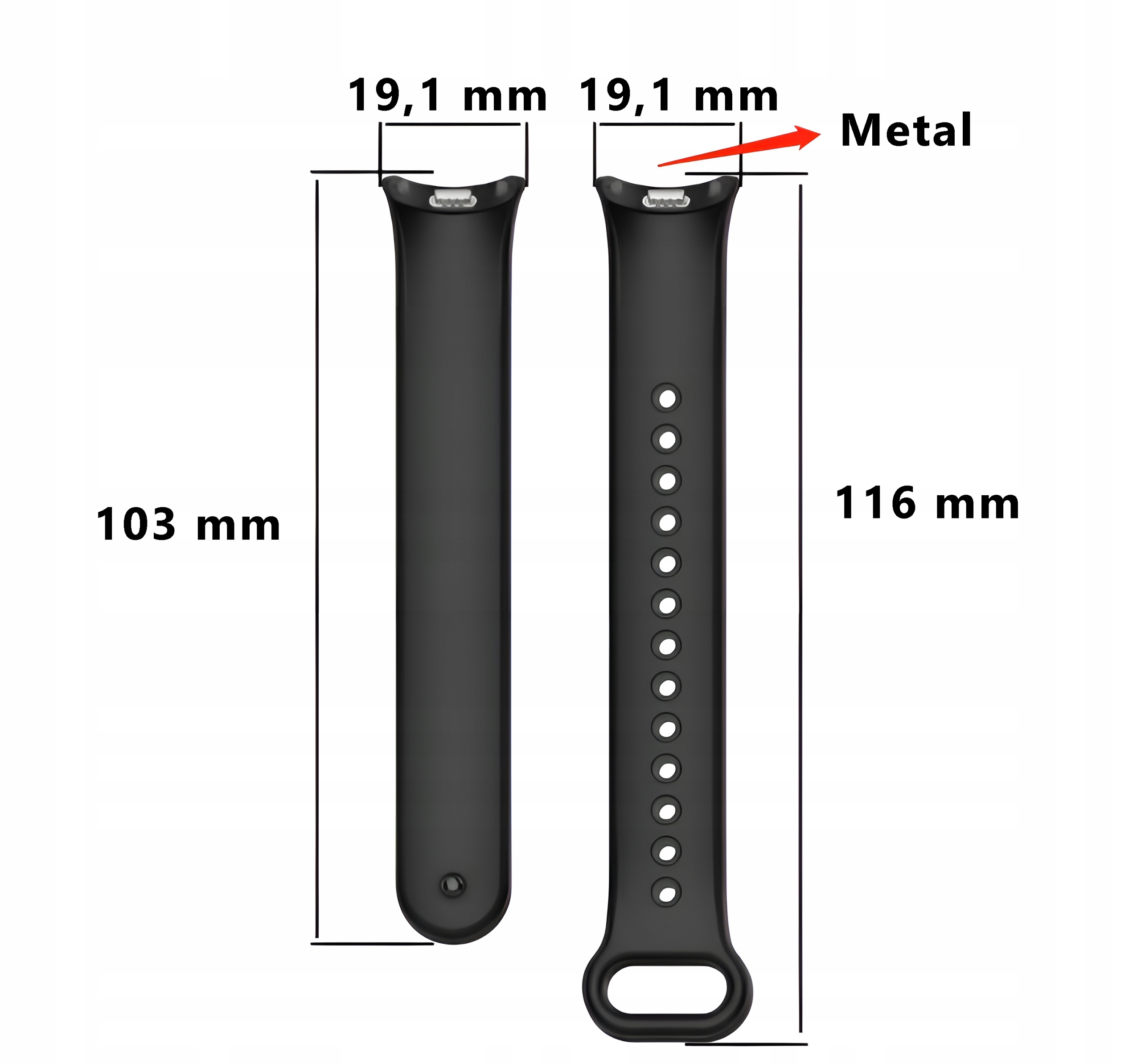 OPASKA ZAMIENNA DO XIAOMI MI BAND 8 MI BAND 9 SMARTBAND CZARNA #METAL Kod producenta Xiaomi Mi Band 8 XIAOMI MI BAND 9 Pasek Smart