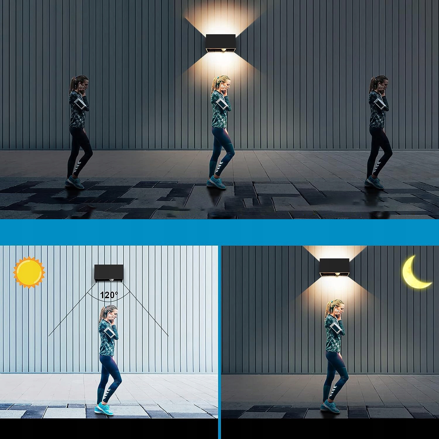 KINKIET LED Z CZUJNIKIEM RUCHU LAMPA ŚCIENNAWEWNĘTRZNY/ZEWNĘTRZNY IP65 Długość/wysokość 10 cm