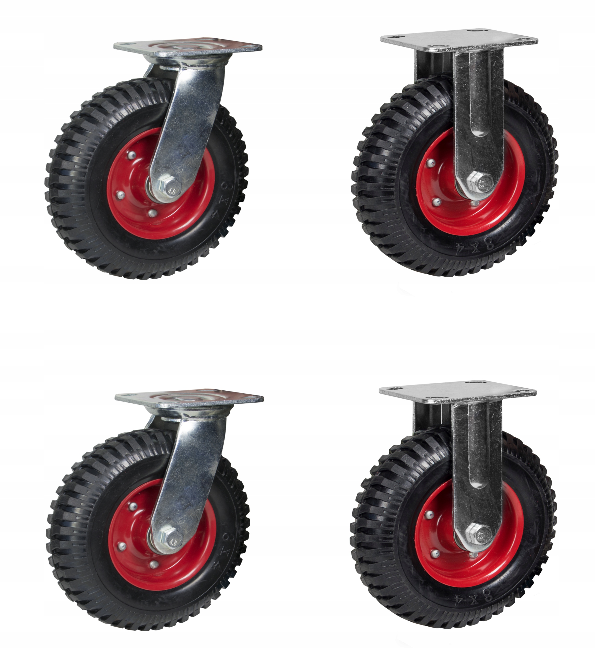 

Zestaw 4 Kół Pełnych Guma 160mm Kolo Wózek 600kg