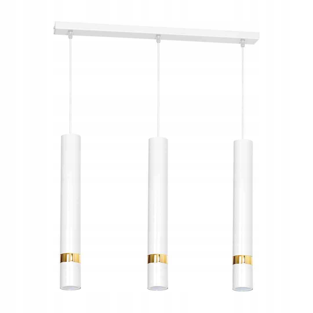 MiLAGRO Závesná lampa Joker 3Xgu10 Biely/Zlatý stropný luster s osvetlením