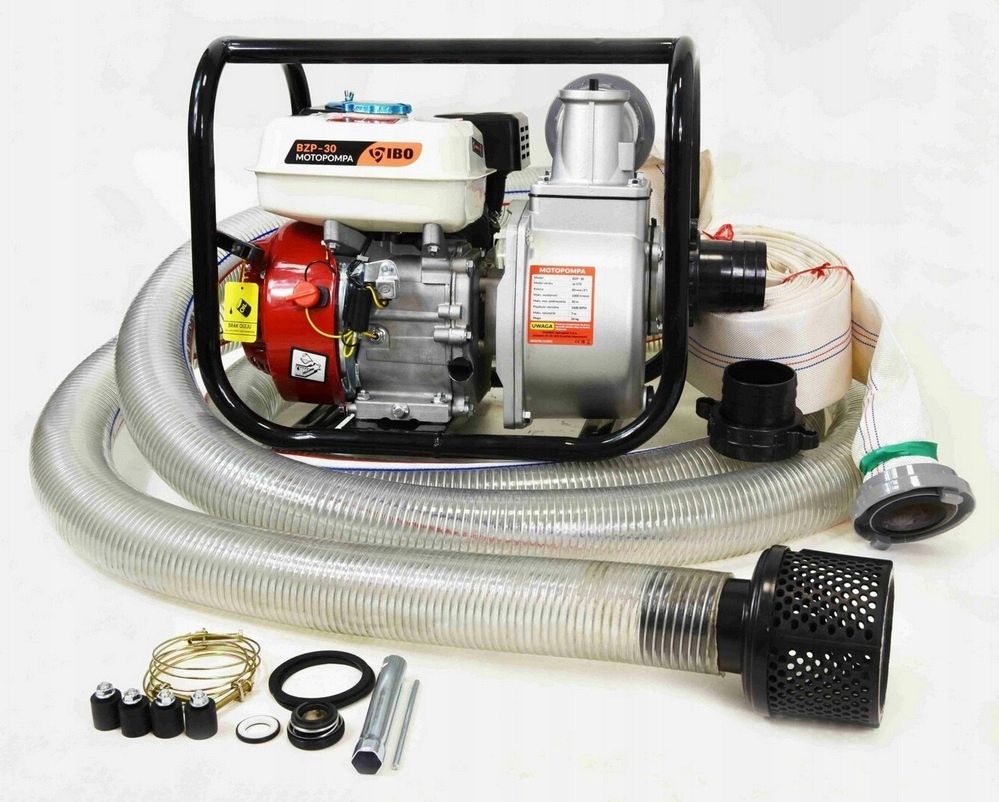 Pompa Spalinowa 6.5KM BZP-30 Motopompa 3CALE 2 Węże Akcesoria