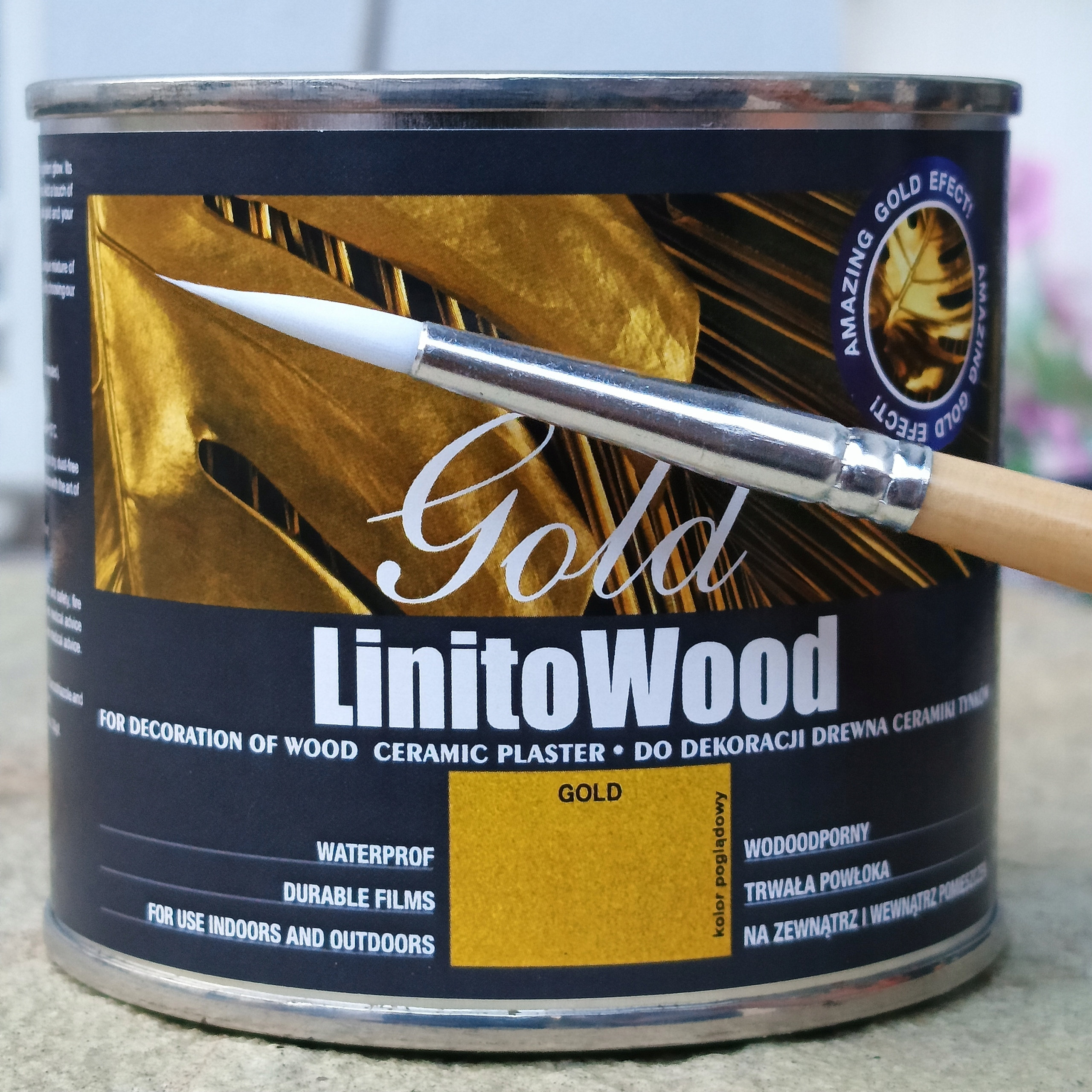 Barva Na Náhrobní Písmena Zlatá 0,2L Extra Silná Štěteček!