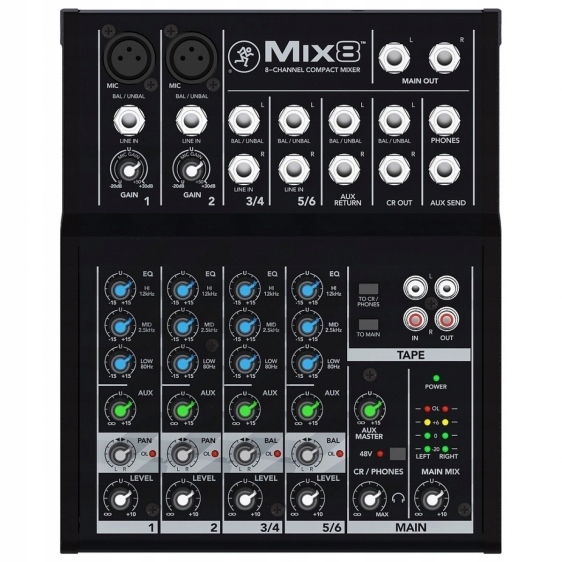 Audio mixér Mackie Mix 8 8-kanálový černý