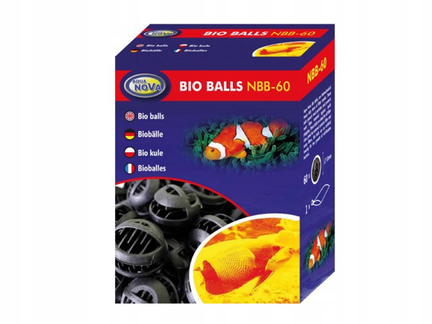 

Aqua Nova bio kule 32mm Biobale 60szt +siatka