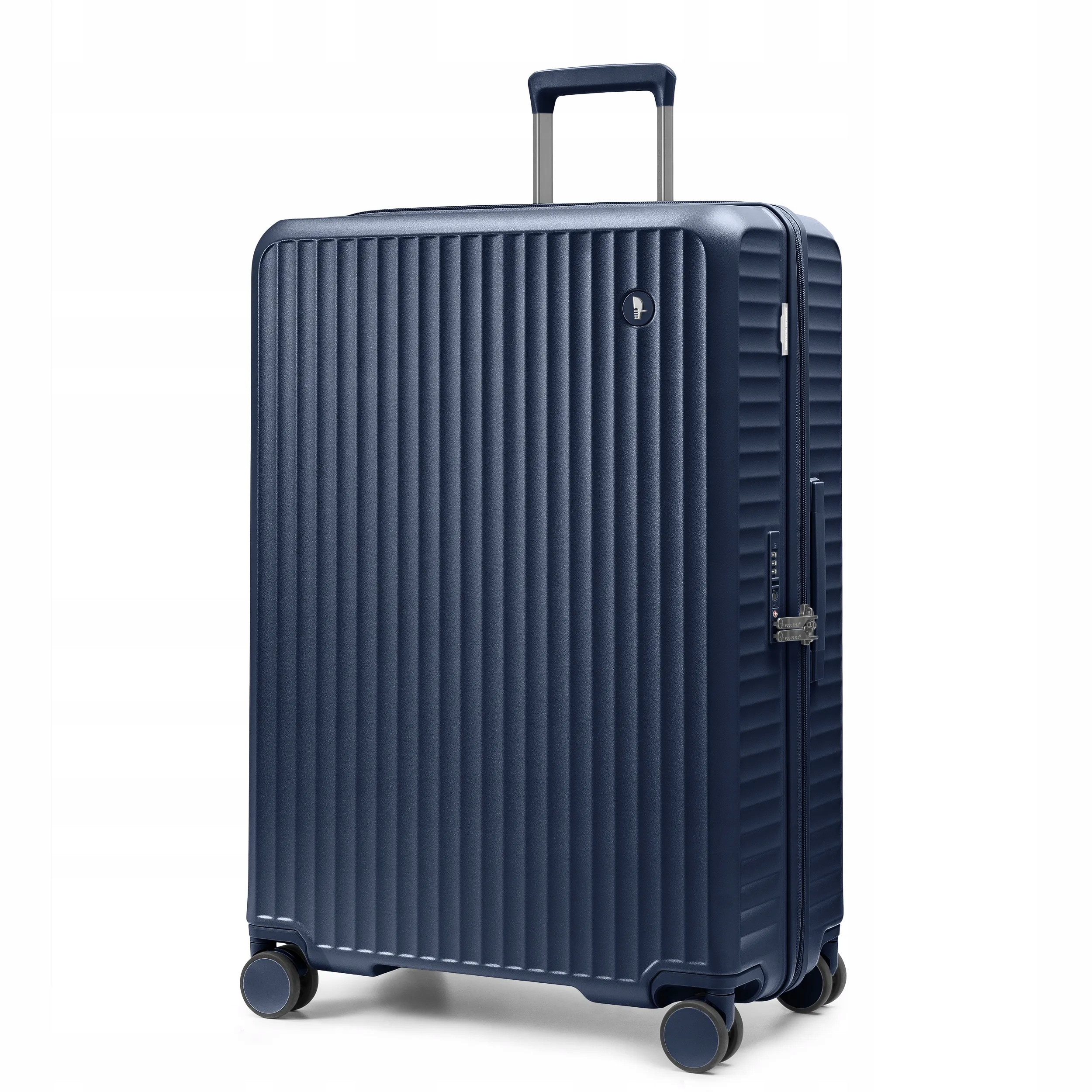 Velký cestovní kufr z polykarbonátu na čtyřech kolech, modrý, PC036A-7A