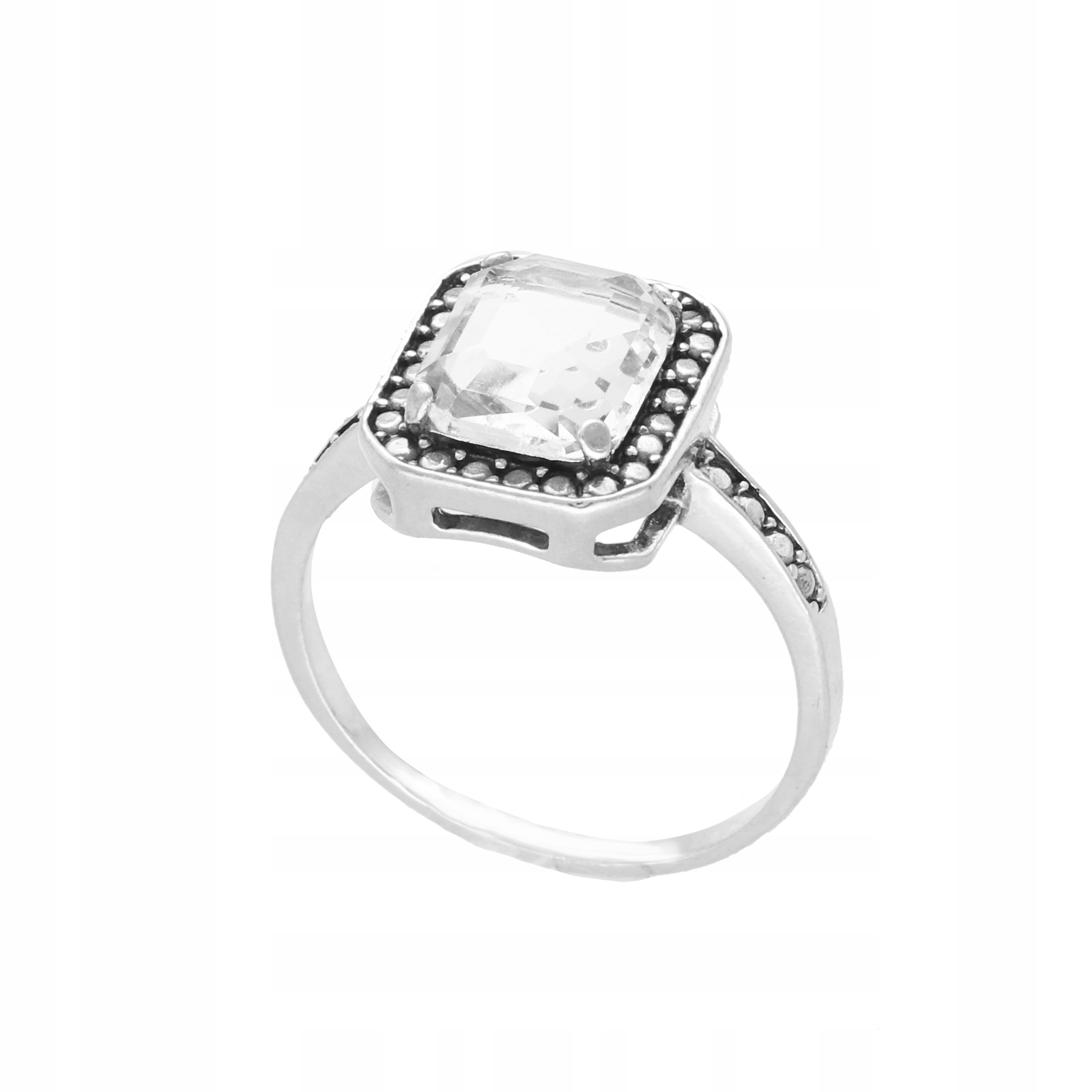 Prstýnek s bílou zirkonií, stříbro, vel.