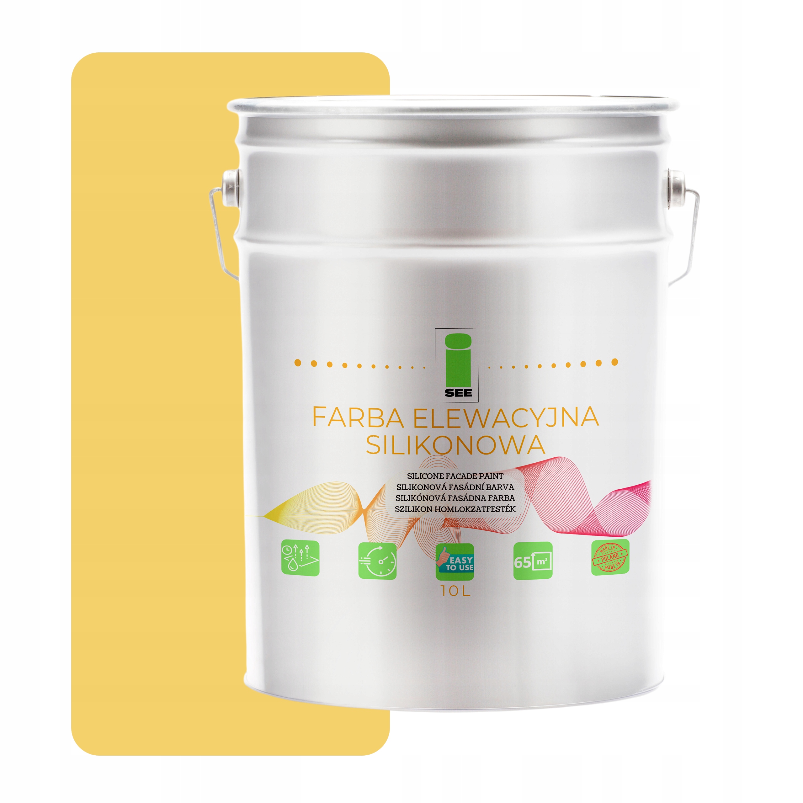 Fasádna Silikónová Fasádna Farba Žltá Citrónová 10 L Proti Riasam