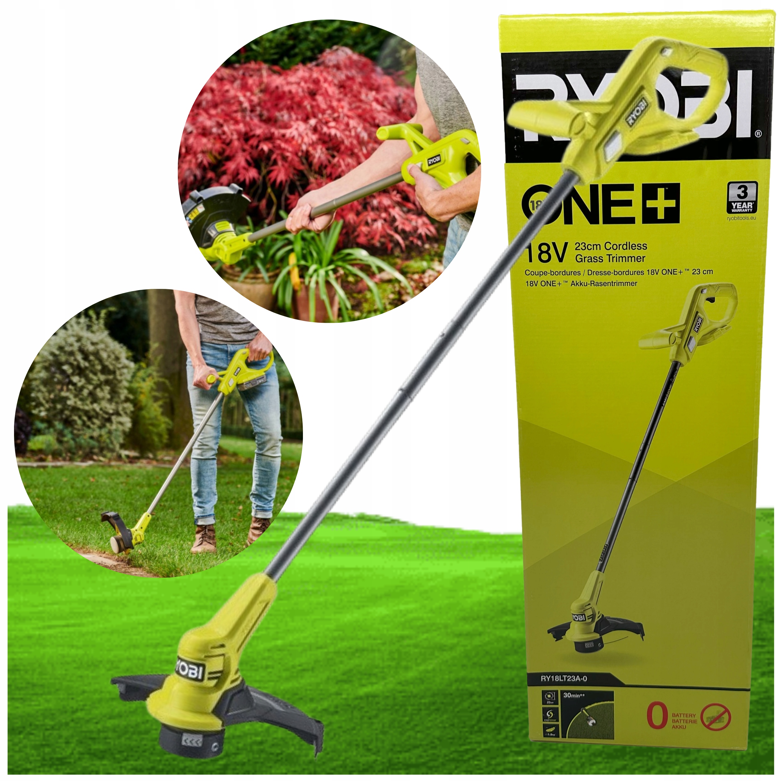 Aku Strunová Sekačka, Vyžínač 18V One+ 23 cm RY18LT23A-0 Ryobi