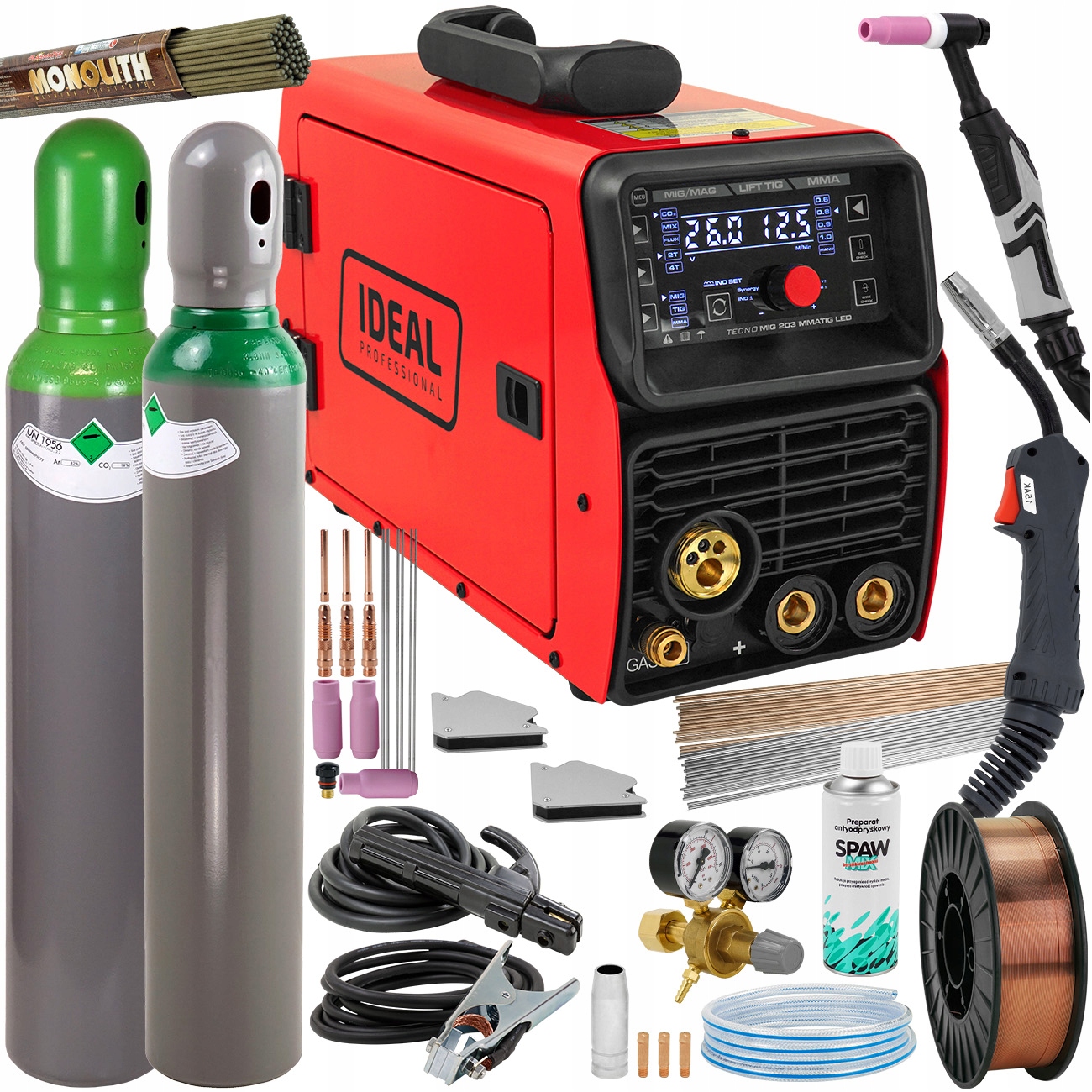 Spawarka Migomat Ideal Mig 203 Led Tig Lift Mag Synergia zestaw