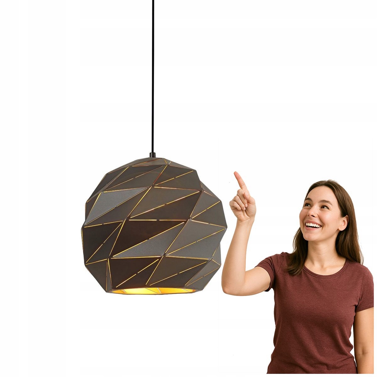 Závěsná lampa Palermo PND-2424-1L-GR+GD Italux