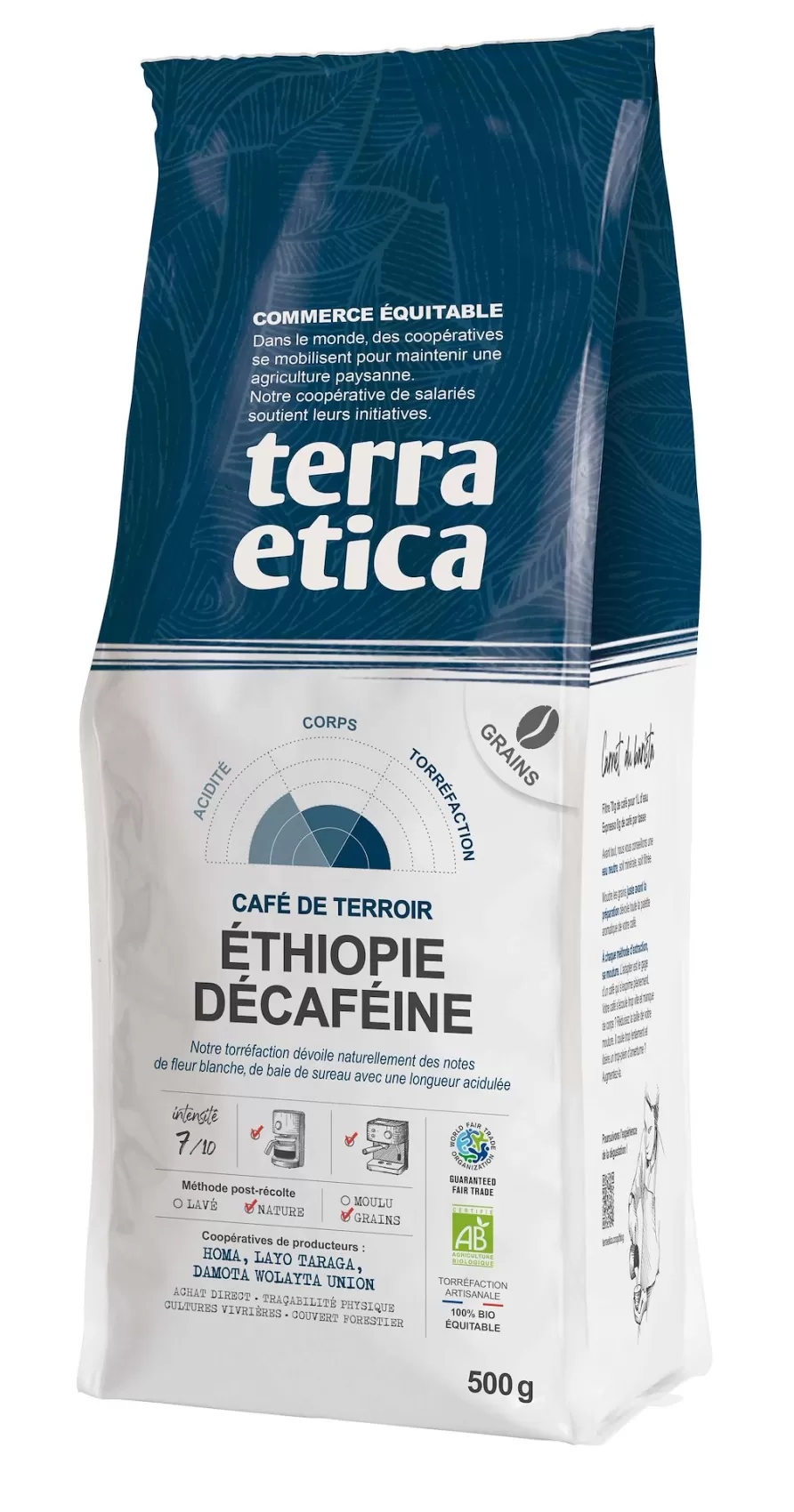 Levně Káva Bezkofeinová Arabica Bio 500 g Etiopie Fair Trade