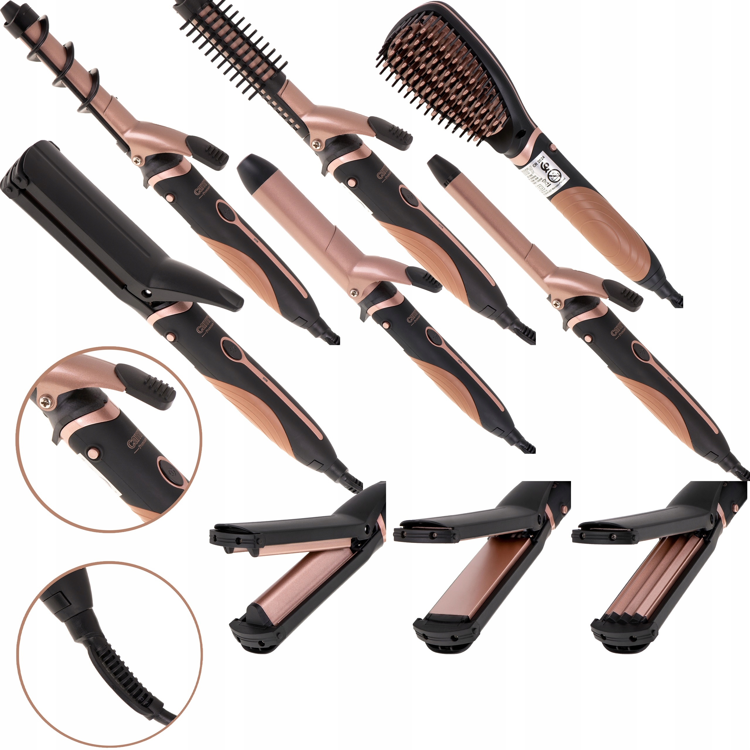 Zestaw Do Włosów 5W1 Prostownica Lokówka Suszarka Karbownica 1200W Camry